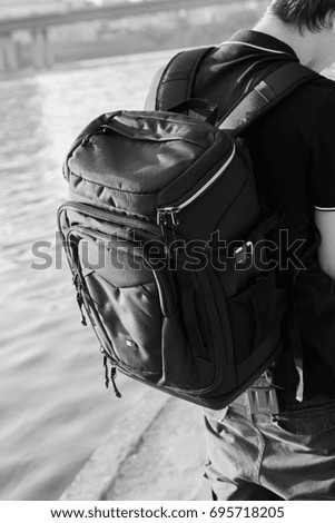 Black photographer backpack