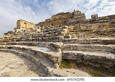 Remains of the roman city of Hierapolis, Pamukkale, Turkey.
