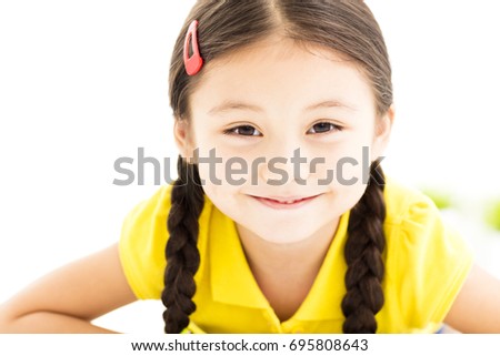 closeup Portrait of  smiling little girl

