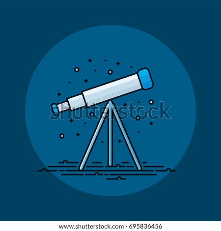 Telescope Universe Cosmos Vector Icon Design