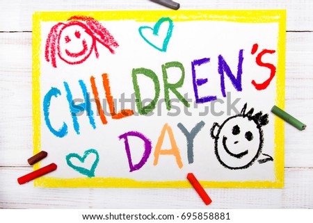 Colorful drawing: Children's day card 