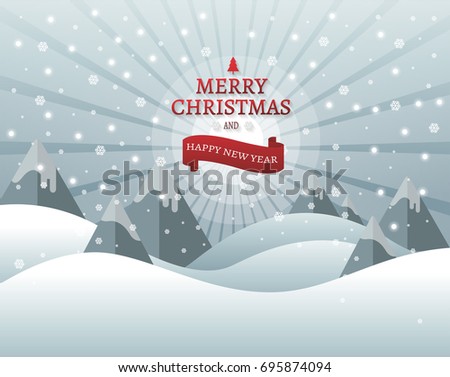 Christmas and New Years background with Christmas village Landscape