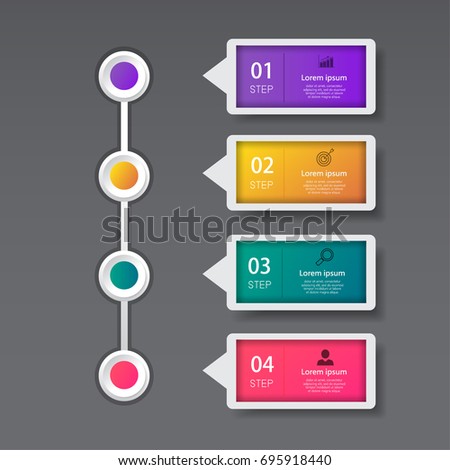 timeline Infographic design template,3D Business concept with 4 steps or processes, can be used for workflow layout, diagram, annual report, web design.Creative banner,label vector