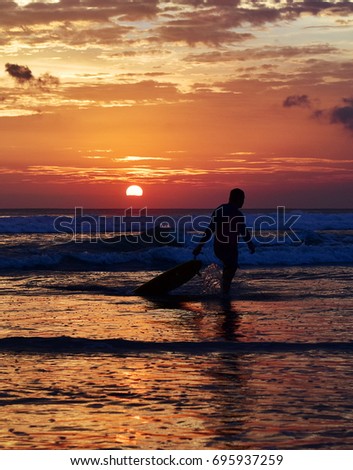 Sunset Surfing at Bali