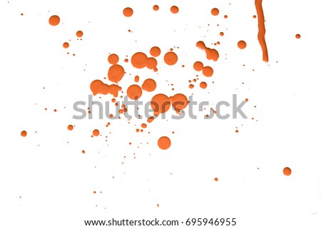 Orange color drip isolated on white backgrounds.