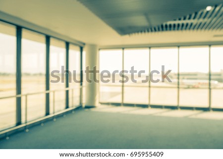 Abstract blurred image of office lobby space interior view background.