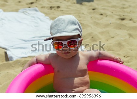cute baby on the beach