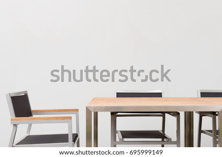 Conference room with place for drawing on wall. Closeup of modern office. White poster on wall.  