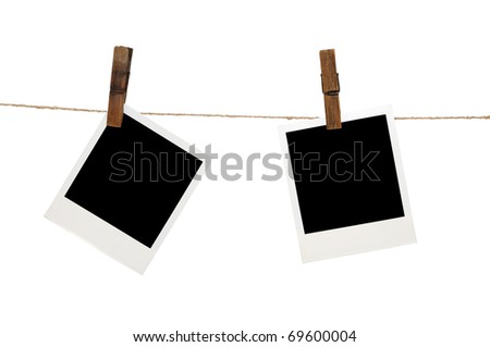 Two clear photos on a rope