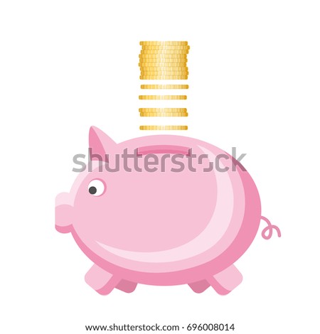 Piggy bank vector. Saving money concept. Moneybox isolated.