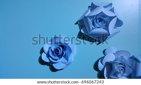 Fabricated paper , Blue paper roses