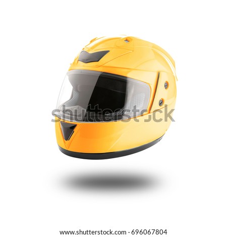 Motorcycle helmet over isolate on white background with clipping path Royalty-Free Stock Photo #696067804