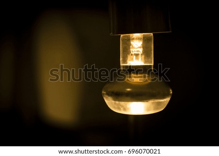 Picture of a light bulb indoors