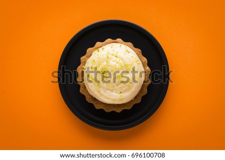 Lemon pie in a small dish