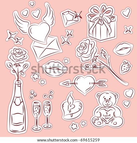 Valentine's Day vector Clip-Art Set