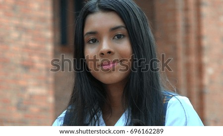 Happy Hispanic Teen Girl