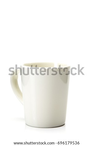 White brand mug empty for coffee or tea isolated on white background