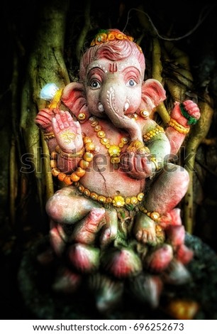 Background and Texture: India pattern: The Ganesha God of Success.