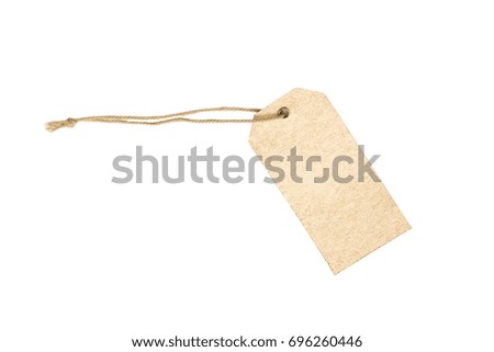 paper gold label isolated on white background.