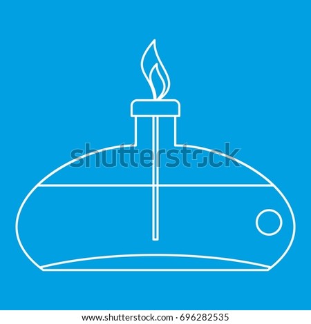 Chemical burner icon blue outline style isolated vector illustration. Thin line sign