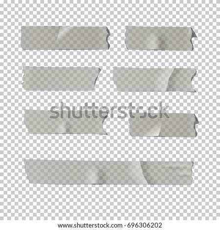 Adhesive tape set isolated on transparent background. Vector realistic element. Royalty-Free Stock Photo #696306202