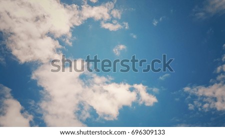 Blue sky and white cloud in vintage style as a background