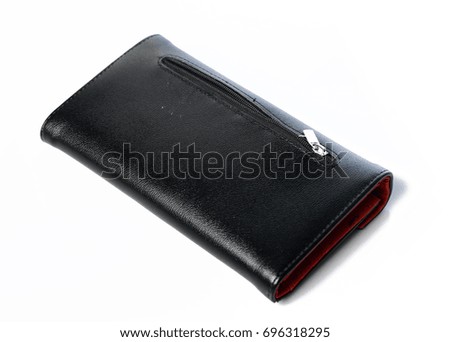 Black Leather Wallet Purse 