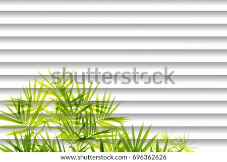 Bamboo leaves image on a pattern of blinds.