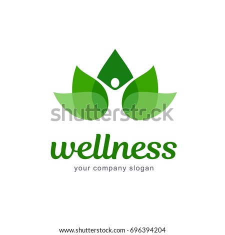 Vector logo design. Wellness and healthy Royalty-Free Stock Photo #696394204