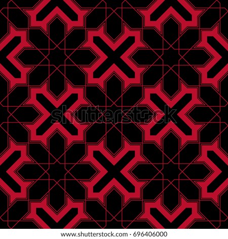 Black and red seamless pattern. Geometric background for wallpapers and textile. Vector illustration