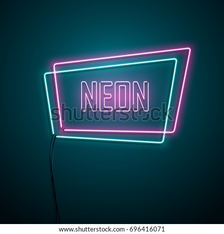 Neon sign. Vector illustration.