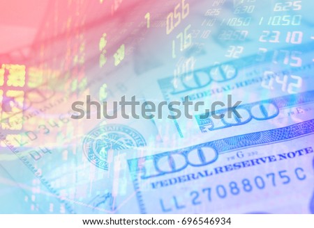 background image of the dollar and stock market Finance, Banking and Investment Concepts