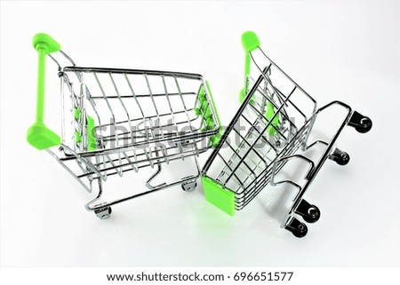 An image of a isolated shopping cart with shadow