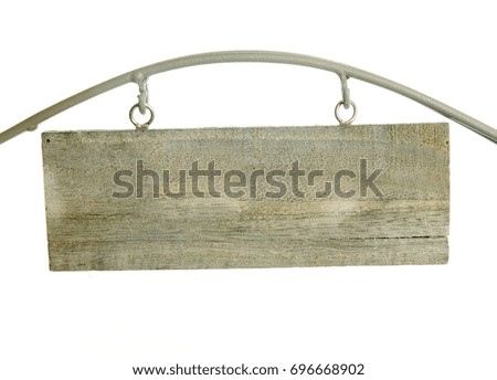 blank vintage wooden sign isolated on white background
