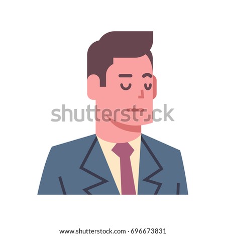Male Upset Emotion Icon Isolated Avatar Man Facial Expression Vector Illustration