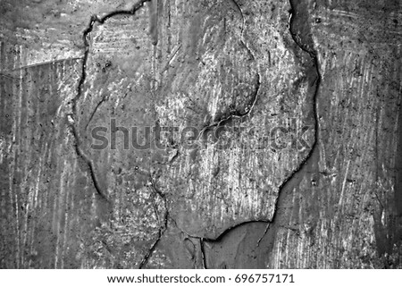 Wall texture background with peeling old paint. Old plank wooden wall background. Image includes a effect the black and white tones.