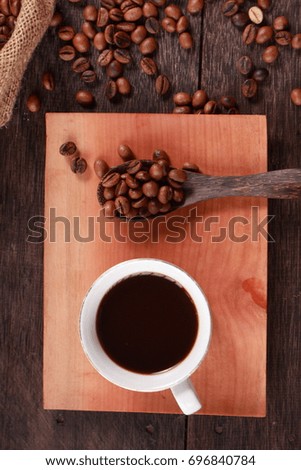 Photo image. Food and beverage. Roasted coffee beans background