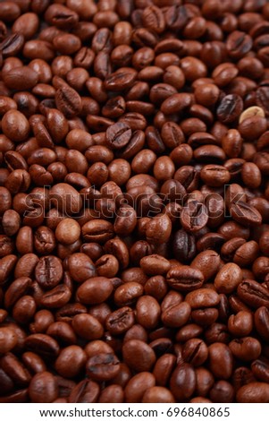 Photo image. Food and beverage. Roasted coffee beans background