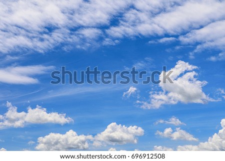 Blue sky and white clouds for beautiful  background.