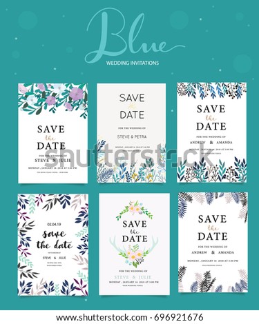 Wedding invitation card template with text