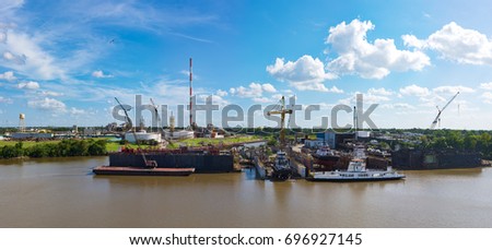 Panorama of City Docks, Houston TX
