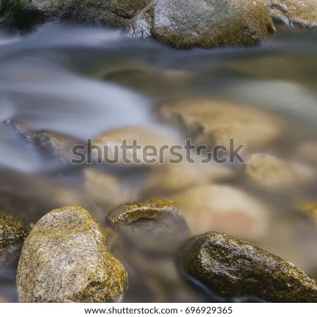 Streams and rocks in streams Moving