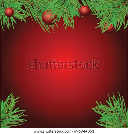 Christmas tree red ball on red background for Christmas card background.