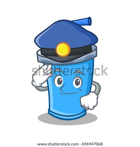 Police soda drink character cartoon