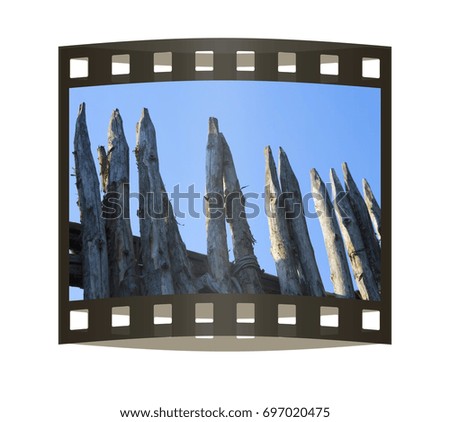 Palisade - fence of sharpened logs. The film strip