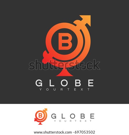 globe initial Letter B Logo design