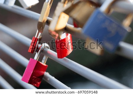 padlock on a bridge