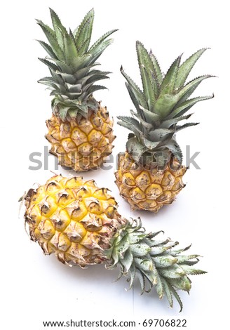 pineapples isolated on white