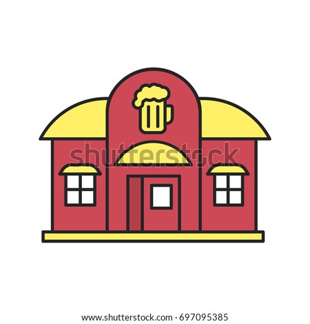 Alehouse, beerhouse color icon. Pub. Isolated vector illustration