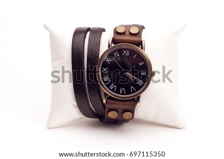 Ladies Watch.Wrist Watch. Vintage.Women watch.Watch isolated white background

